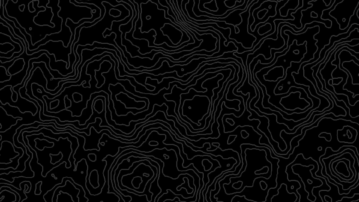 Black background covered with thin gray topographic contour lines.